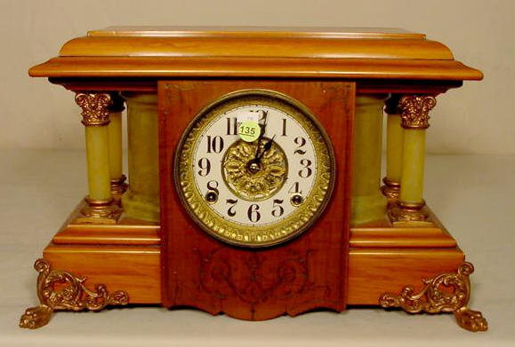 Seth Thomas adamantine & column mantle clock. — Antique Clocks Price Guide