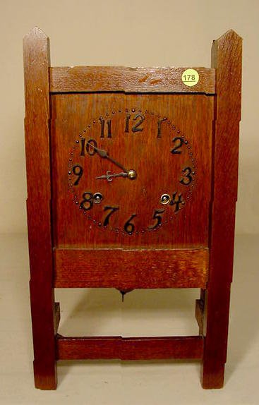 Mission oak shelf clock: — Antique Clocks Price Guide