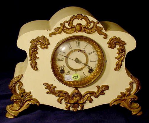 Ansonia iron case mantle clock: — Antique Clocks Price Guide