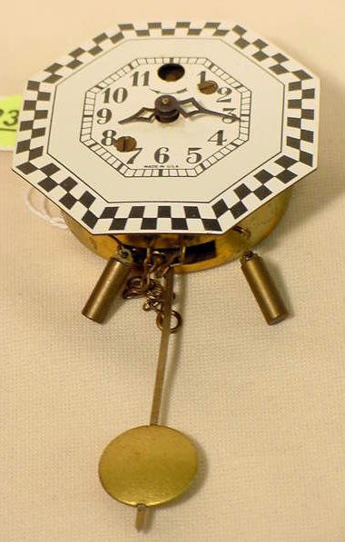Keebler checkerboard border pendulette: — Antique Clocks Price Guide