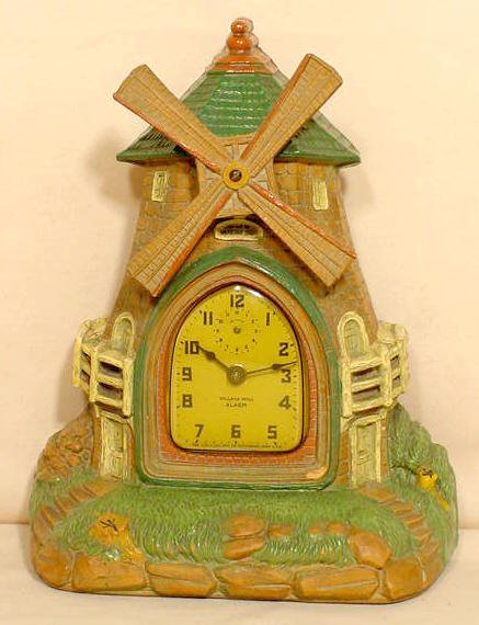 Lux Village Mill alarm clock: — Antique Clocks Price Guide