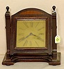 Seth Thomas swivel mahogany desk clock: original surfaces.