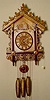 G H S wooden cuckoo & quail hanging clock: