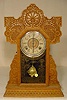 Ingraham pressed oak case kitchen clock: nice glass.