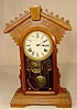 Walnut kitchen clock: time & strike.