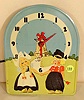 Electric tin litho Dutch scene clock: