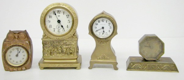 4 Metal Case Dresser Clocks — Antique Clocks Price Guide