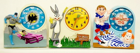 1974 Janex Howdy, Batman, Bugs Plastic Clocks — Antique Clocks Price Guide