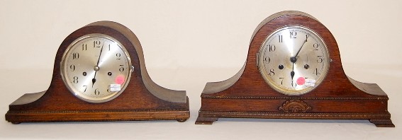 2 Oak Mantle Clocks: Haller Co. and Enfield England — Antique Clocks Price Guide