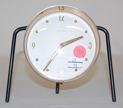 Herschedes German Metal Desk Clock — Antique Clocks Price Guide