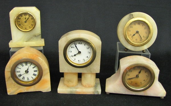 5 Vintage Alabaster Dresser Clocks — Antique Clocks Price Guide