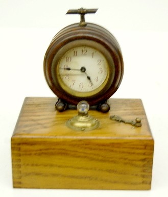 German Oak Night Light Dresser Clock — Antique Clocks Price Guide