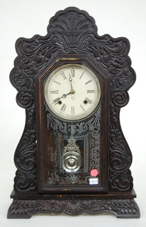 Ansonia Oak Carved Kitchen Clock — Antique Clocks Price Guide