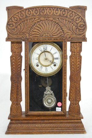 Ingraham Floral Carved T and S Kitchen Clock — Antique Clocks Price Guide