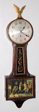 Waterbury Banjo Clock w/Eagle Top — Antique Clocks Price Guide