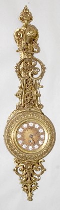 2 Piece Ornate Brass Hanging Clock — Antique Clocks Price Guide