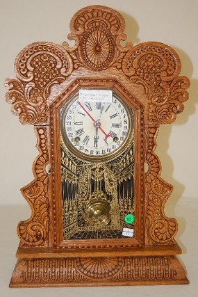 Ingraham Oak Calendar Kitchen Clock — Antique Clocks Price Guide