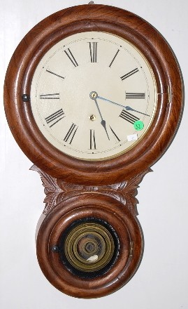 E.N. Welch Walnut Double Round Wall Clock — Antique Clocks Price Guide
