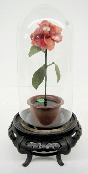 Red Rose Potted Plant Novelty Clock — Antique Clocks Price Guide