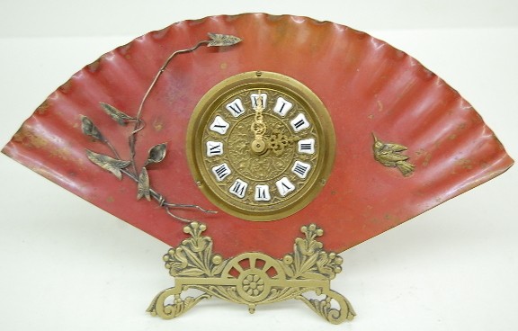 New Haven Rose Finish Fan Clock — Antique Clocks Price Guide
