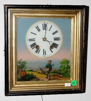 Black Forest Picture Frame Clock w/Hunter and Dogs — Antique Clocks Price Guide