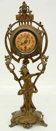 Junghans Art Nouveau Bronzed Clock — Antique Clocks Price Guide