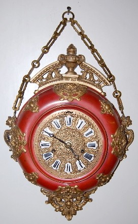 French Metal Wall Hanging Clock — Antique Clocks Price Guide