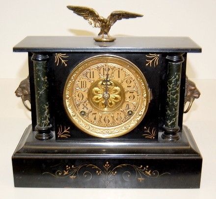 Signed Kroeber "Cimbria" Slate Mantle Clock — Antique Clocks Price Guide