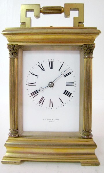 D.C. Rait 8 Day French Repeater Carriage Clock — Antique Clocks Price Guide