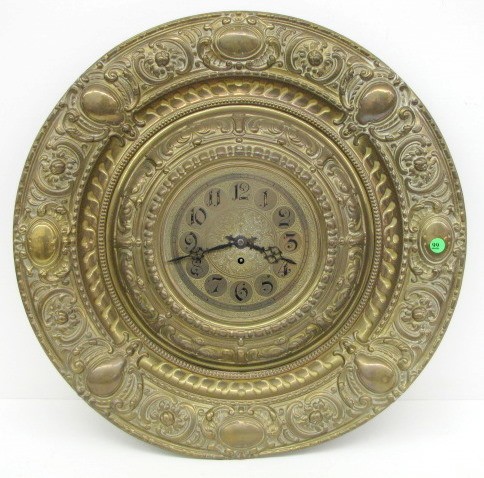 Signed Lenzkirch Ornate Brass Wall Clock — Antique Clocks Price Guide