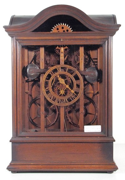 Triple Fusee Wood Geared Skeletonized Clock — Antique Clocks Price Guide