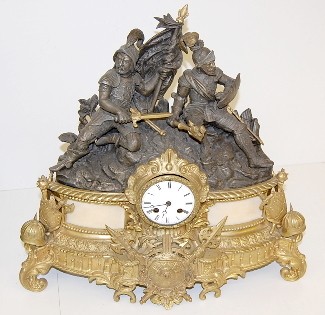 Signed Vincenti Knights Statue Clock — Antique Clocks Price Guide