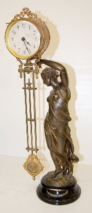Ansonia Huntress Swinger Statue Clock — Antique Clocks Price Guide