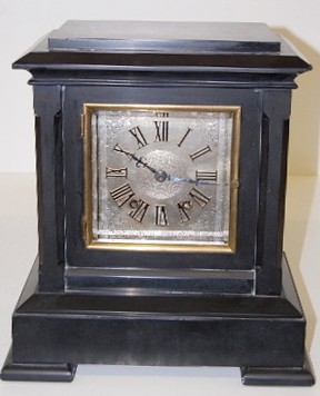 French Black Marble Petite Sonniere Mantle Clock — Antique Clocks Price Guide