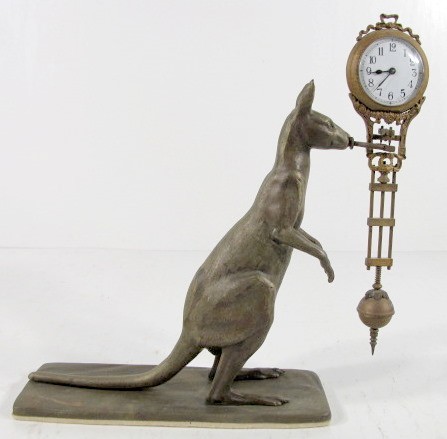 Junghans Bronze Kangaroo Swinger Clock — Antique Clocks Price Guide