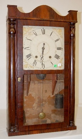 Eli Terry Wood Works Rosewood Shelf Clock — Antique Clocks Price Guide