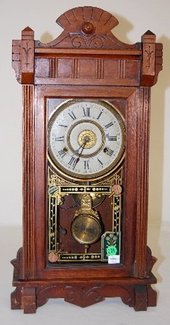 New Haven Walnut Kitchen Clock w/Alarm — Antique Clocks Price Guide