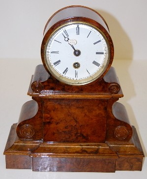 R. Fagf French Burled Case Mantle Clock — Antique Clocks Price Guide