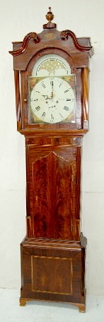 Mahogany Calendar Dial Inlaid Tall Case Clock — Antique Clocks Price Guide