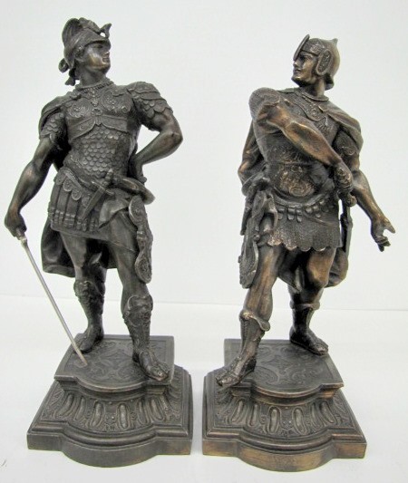 Pair Waterbury Cavalier Metal Side Statues — Antique Clocks Price Guide