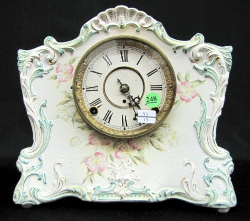 F. Kroeber No. 20. K. Floral China Clock — Antique Clocks Price Guide
