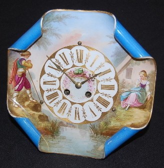 French Sevres Type Porcelain Plate Clock — Antique Clocks Price Guide