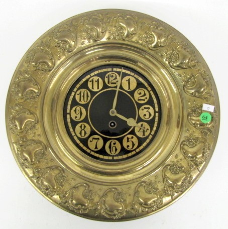 Ornate Brass Tavern Clock w/Glass Dial — Antique Clocks Price Guide