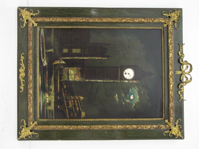 Ornate Abalone Inlaid Picture Clock — Antique Clocks Price Guide