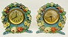 2 Floral Wreath Keywind Clocks