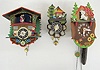 3 German Animated Pendulette Cuckoo Clocks