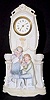 German Bisque Children and Cat Clock