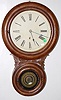 E.N. Welch Walnut Double Round Wall Clock