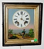Black Forest Picture Frame Clock w/Hunter and Dogs