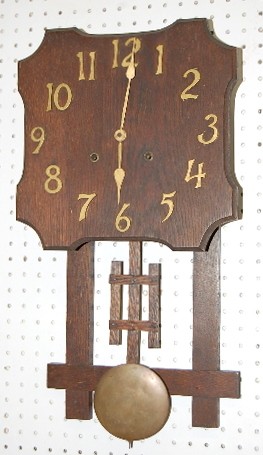 Antique Mission Oak Wall Hanging Clock — Antique Clocks Price Guide